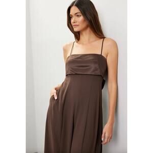 Adam Lippes Brown Bow Back Jumpsuit Sz 8